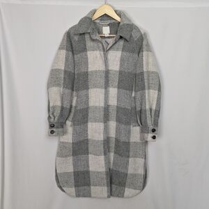 H&M Plaid Wool Blend Coat